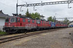 SBB: Acht aus der Versenkung in Biberist zurückgeholte Re 4/4 II im Solothurner SBB Güterbahnhof abgestellt am 3. Mai 2017.
Foto: Walter Ruetsch