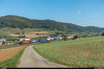 SBB Re 4/4 II mit Re 474 und UKV-Zug im Schlepp am 28.