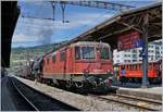 Mit der SBB Re 420 259-4 an der Spitze erreicht der Dampfzug der  Association 141 R 568  von Vallobe (via Genève) kommend sein Ziel Vevey, wo die Reisenden gleich Anschluss zum Extrazug der