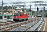 Re 4/4 II 11304 (420 304-8) SBB rangiert im Bahnhof Chiasso (CH), nachdem sie, zusammen mit Re 4/4 II 11198 (420 198-4), vom Venice-Simplon-Orient-Express (VSOE) von Belmond Ltd.