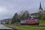 Re 420 163-8 und Re 620 026-5  ZOLLIKOFEN  in Fahrtrichtung Romanshorn am 23.12.2019 in Brglen (TG) am Thurkanal