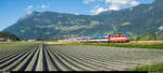 SBB Re 4/4 II 11108 mit EC 164  Transalpin  Graz - Zürich HB am 5. Juli 2020 bei Weite.