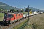  MARTI-ZUG-VERSCHIEBUNG .
Ab dem Bahnhof Oensingen in Richtung Westen mit der AK-Bobo Re 420 289-1.
Diese Aufnahme entstand bei Niederbipp am 4. September 2020.
Foto: Walter Ruetsch 