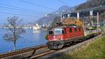 Re 420 251-1 auf dem Weg nach St. Maurice, aufgenommen zwischen Montreux und Villeneuve am 26.11.2020.