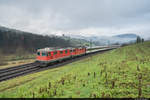 SBB Re 420 122-4 & Re 420 299-0 sind unterwegs mit IR36 1964 von Zürich HB nach Basel SBB und konnten hier am 07.12.2020 zwischen Zeihen AG und Hornussen aufgenommen werden.