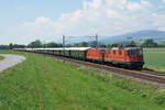 Venice Simplon-Orient Express (VSOE) mit den Re 4/4 ll 11157 und Re 4/4 ll 11196 bei Esser-Pittet am 12.