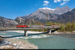 Am 24.04.2021 ist SBB Re 420 149-7 unterwegs als IC3 928 von Chur nach Zürich HB und konnte hier bei Bad Ragaz aufgenommen werden.