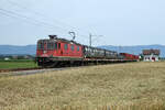 Kehricht- und Schlackenzug Zuchwil-Emmenspitz - Oberburg mit der Re 420 319-6 vor Aefligen am 12.