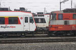 Die Re 4/4 11109, ehemals SWISS EXPRESS, mit einer Sonderleistung in Yverdon-les-Bains am 28.