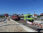 SBB - 420 342-8 bei der durchfahrt im Bhf. Busswil am 18.05.2022