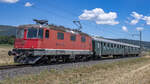 Re 4/4 II 11173 des DSF auf einer kleinen Rundfahrt am 01.08.2022 von Koblenz (CH) und wieder zurück nach Koblenz.