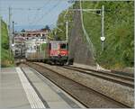 Und als Abschluss noch eine SBB Re 4/4 II: die SBB Cargo Re 420 283-4 mit automatischer Kupplung ist mit einem Güterzug in Richtung Wallis bei Burier unterwegs.