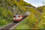 SBB Re 420 109 / St-Ursanne, 15. Oktober 2022<br>
CJ Zuckerrübenzug Delémont - Alle Cargo