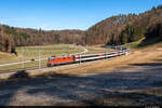 Am 13.02.2022 ist SBB Re 420 199 unterwegs mit einem Fanzug nach Bern und konnte hier bei Burgdorf, Grafenschüren aufgenommen werden