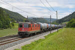 Re 420 331-1 fährt am 27.07.2023 Richtung Bahnhof Gelterkinden.