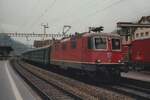 Scanbild: SBB 11299 verlasst Erstfeld mit ein Interregio nach Chiasso am 28 Mai 2007.