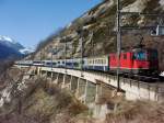 Nachschuss auf den RE nach Bern mit der gemieteten SBB Re 4/4 II 11252 am 17.02.2008