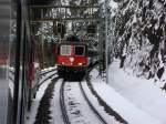 Zugsbegegnung zwischen Airolo und Ambri am 26.03.2008