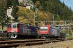 SBB Cargo: Re 4/4 II und Re 484 in Gschenen am 10.