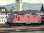 SBB - Re 4/4 11273 im Depotsareal von Biel am 15.03.2009