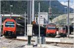 Re 450 088-0, Re 460 016-9 und Re 4/4 II 11269 in Chur.