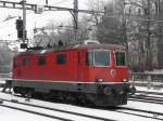 SBB - Re 4/4 11121 im Bahnhofsareal von St.Gallen am 10.01.2010