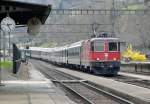 Der Bahnhof Gurtnellen stellt auf der Nordrampe der Gotthardstrecke eine der wenigen Stellen dar, wo die Gleise praktisch 0 ansteigen.