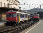 Der RBe 540 018-9 verlsst am 09.04.10 mit einem RE nach Wettingen den Bahnhof Olten.