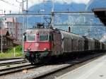 SBB - Lok Re 4/4  11264 vor Gterzug unterwegs in Sion am 10.05.2010