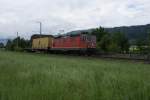 Re 4/4 II 11314 lsst am 22.6.10 Malters hinter sich zurck.