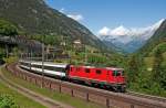 SBB CFF FFS Re4/4'' 11199 hauls the IR2173 (Basel SBB - Locarno) near Wassen on the 28th of May in 2011