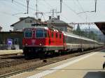 Die Re 4/4 11131 am 29.08.2008 mit einem IC bei der Durchfahrt in Liestal.