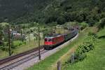 Re 4/4 11222 mit einem IR am 26.06.2011 bei Erstfeld.