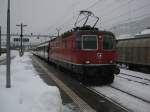 Re 4/4 II 11115 (anstelle einer Re 460) mit IR 1724 bei Einfahrt in Sion.