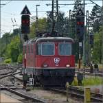 Re 4/4II auf SBB-Gleisen, auch wenn es nicht so aussieht.