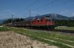 Re 4/4 II 11238 nhert sich am 18.7.12 Deitingen.