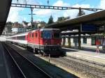 SBB - Re 4/4 11144 mit IC bei der einfahrt in den Bahnhof Schaffhausen am 260.08.2012