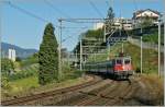 SBB Re 4/4 II 11301 mit einem IR nach Brig bei Veytaux.