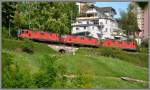 Lokzug nach Schaffhausen mit Re 4/4 II 11319, Re 4/4 III 11370 und Re 4/4 II 11321 beim Rheinfall.