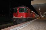 SBB Re 4/4 11194 kurz nach dem Ankuppeln an den 55. Militrseelsorge Pilgerzug nach Lourdes (F) in Basel Bad Bf und wartet auf Abfahrt. (22.05.2013)