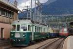 100 Jahre BLS: BN-Pendelzug mit RBDe 565 anlsslich einer Begegnung mit der Re 420 11109 in Brig am 7.