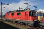 Re 4/4 II 11278 am Güterbahnhof Muttenz. Die Aufnahme stammt vom 27.01.2014.