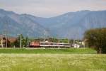 Re4/4 '' 11109 mit RE3838 am 09.05.2013 bei Bad Ragaz