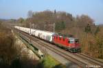 Re 4/4 11174 am 28.03.14 auf der Reussbrücke bei Mellingen