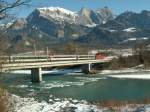 Rheintalexpress REX StGallen-Chur am 30.01.07 auf der Rheinbrcke bei Bad Ragaz