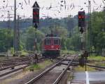 Noch in Deutschland! Aber die Fahrzeuge aus der Schweiz sind schon stark vertreten.