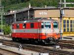 SBB - Re 4/4 11108 bei Rangierfahrt im Bahnhof Brig am 19.07.2015