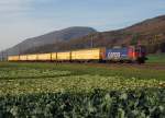 SBB/PTT: Postwagenzug mit Re 420 307-01 im solothurnischen Gäu am 16.