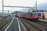 Ostern 2016 am Gotthard; Aufgrund der stark verlngerten Zgen mussten diverse IR mit zwei Re 4/4 II bespannt werden.