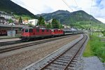 Gottardo 2016; Diverse Extrazge verkehrten fr die 80'000 Besucher, eingesetzt wurden diverse EWIV Pendel, eine Mehrfachtraktion Flirt, mehrere Dotra BoBo's mit 13 Wagen.